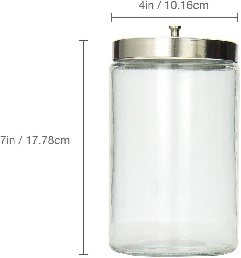 MABIS Decorative Storage Apothecary Clear Glass Jar with Metal Lid for Kitchen, Bathroom, and Laundry Organization - 4.1 x 3.9 x 7 inches - Image 4